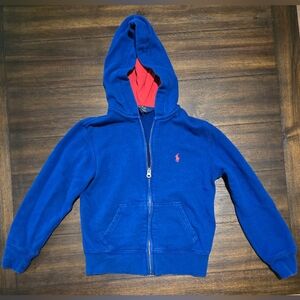Polo by Ralph Lauren Blue and Red Zip-Up Hoodie